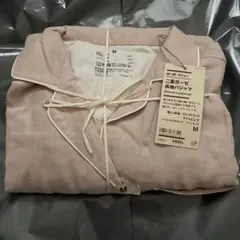 無印良品　脇に縫い目のない　二重ガーゼ長袖パジャマ　ライトピンクMサイズ