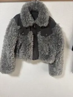 SHAGGIE シャギー チャコールグレー ファーブルゾンジャケット FREE