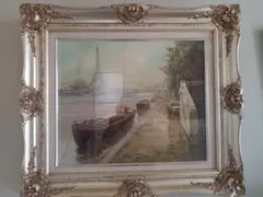 富田勝英「湖北にて」油彩 F6 額装 油絵 油画 絵画 C - メルカリ