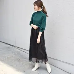 【お値下げ中】シップス　レーススカートのサムネイル