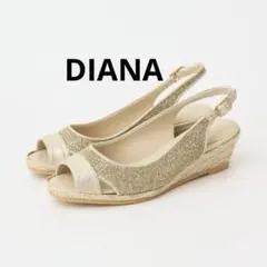 Web限定完売品✨DIANA バックストラップサンダル　ゴールド オープントゥ