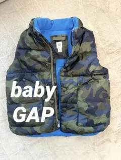 GAP 迷彩 フード付き 中綿ベストキッズ　4years 4歳　110〜120