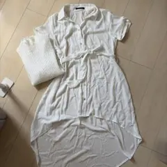 BLUE STRIVE ホワイトシャツワンピース Lサイズ