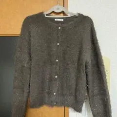 GU シャイニークルーネックカーディガン　L