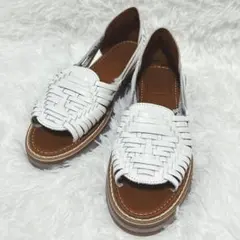 美品☆TOD'S トッズ プラットフォーム サンダル 厚底 レザー 白 23.5