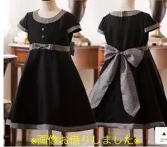 新品✨キャサリンコテージ♡チェックリボンブラックワンピース♡120✨