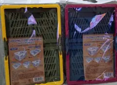 ハンドル付き折りたたみコンテナボックス 2個セットのサムネイル
