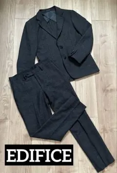 EDIFICE ダークグレー チェック柄 スーツ セット