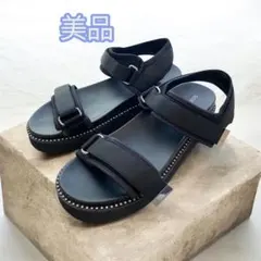 オデットエオディール 厚底 サンダル ブラック ストラップ 24.5