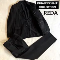 INHALE EXHALE REDA スーツ セットアップ上下 黒 ストライプ