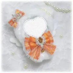 ぬい服 10cm~11cm くま耳 オレンジ