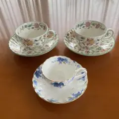 MINTON花柄の陶器製カップとソーサーセットニッコーデミタスカップ＆ソーサー