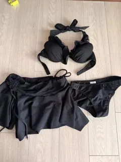 新品未使用 ビックリボン 黒 ブラック ビキニ水着 セパレート 大きな 