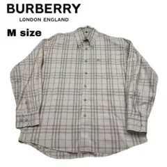 美品　BURBERRY チェック柄 ノバチェック　長袖シャツ Mサイズ　春夏