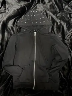 【Y2K】スタッズ フルジップパーカー ブラック パンク グランジ