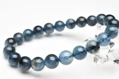 【１点物】高品質☆ブラックアクアマリン　8.9mm　天然石ブレスレット