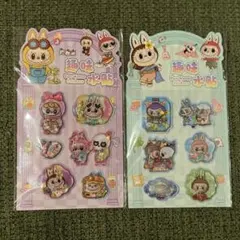 LABUBUラブブ水シールウォーターシール立体ボンボンドロップ 2点シールセット