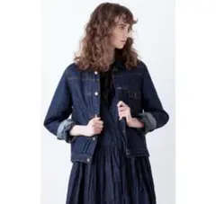【nest Robe】ネストローブ 麻100% デニムジャケット Gジャン 濃紺 nest Robe】ネストローブ 麻100% デニムジャケット Gジャン 濃紺