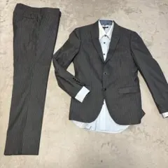 LESMUES AOKI スーツ セットアップ グレー ストライプ Lサイズ