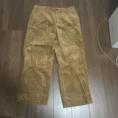 ベージュ コーデュロイ ワイドパンツgu