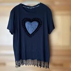 Desigual 半袖Tシャツ ブラック ハート フリンジのサムネイル