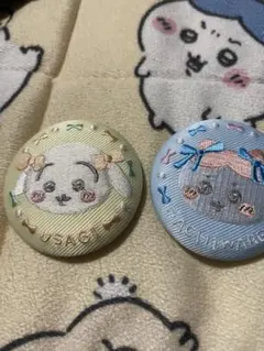 ちいかわ刺繍缶バッジ リボン ハチワレ うさぎセット
