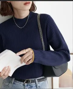 新品DISCOAT モチモチリブパイピングハイネック