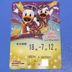 ディズニー リゾートライン フリーきっぷ 2018 クリスマス 使用済み