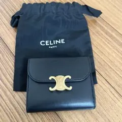 CELINE トリオンフ 三つ折り財布 ブラックのサムネイル