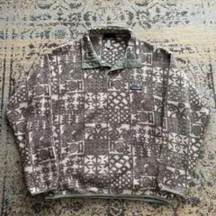 90s パタゴニア スナップt フリース シンチラ 総柄 ヴィンテージ 80s