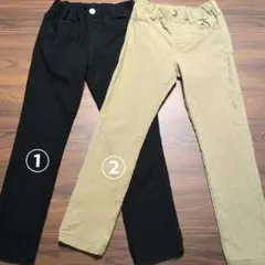 (BREEZE)(F.O.KIDS)ブラック・ベージュ長ズボン2枚セット