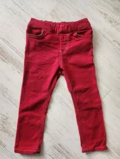 赤色ゴムウエストパンツ 100cm