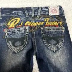 RED PEPPER y2k 平成ギャル デニム27 ブーツカット 刺繍 鬼ひげ