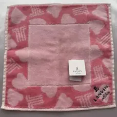 ★LANVIN★ランバン ピンク ハート ハンカチ タオルハンカチ 小さめサイズ