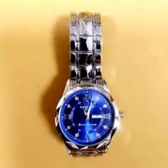 まもなく出品終了します❗青文字盤 ステンレスクォーツ腕時計　新品　格安