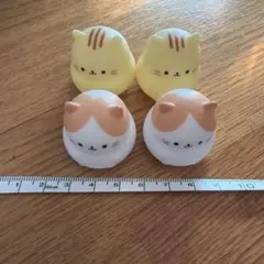 猫のミニフィギュア 4個セット　ソフビ