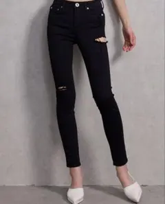 GYDA SIDE RIPPED スキニーパンツ ブラック XS
