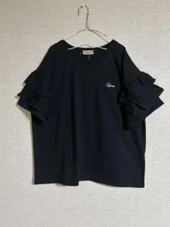 新品　サマンサモスモス　フリル袖カットソー　ブラック　【接触冷感/UVカット】のサムネイル