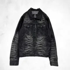 Roen ロエン　デニムジャケット　Gジャン　L ブラック　黒　スカル　刺繍のサムネイル