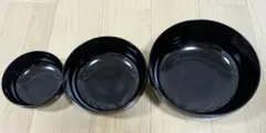 お値下げ　鳥居ユキ　黒塗り　多用鉢大小セット