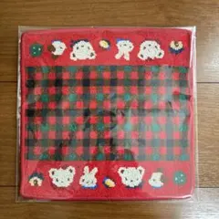 familiar ファミリア タオルハンカチ 赤チェック シェニール織 ギフト