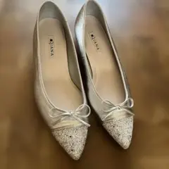 DIANA ダイアナ フラットシューズ シルバー グリッター 25のサムネイル