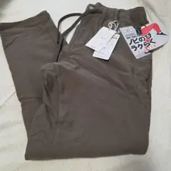 メンズ ブラウン ノビラクイージーパンツ ゴムウエスト L