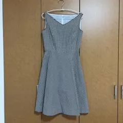 エムズグレイシー　黒　ギンガムチェック　ノースリーブワンピースのサムネイル