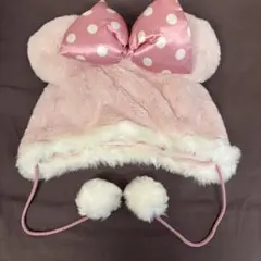 上海ディズニー 限定 ミニー ファンキャップ リボン ピンク 水玉