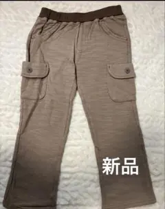 【新品】UNIQLO BABY カットソーズボン　ベージュ・茶色系　100
