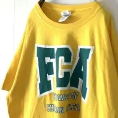 ギルダン FCA クリスチャン アスリート Tシャツ L イエロー 黄色 古着