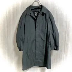 オンワード【91】ステンカラーコート ロング ロンドン 緑 比翼 カーキ