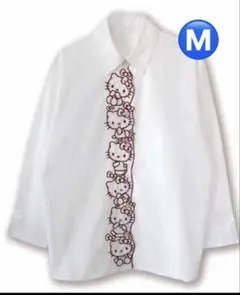 ハローキティ 刺繍　シャツ ブラウス ホワイト サンリオ　M 長袖　アベイル