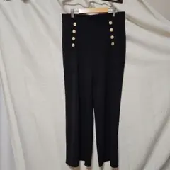 【H&M】ブラック ワイドパンツ Mサイズ ボタン付き